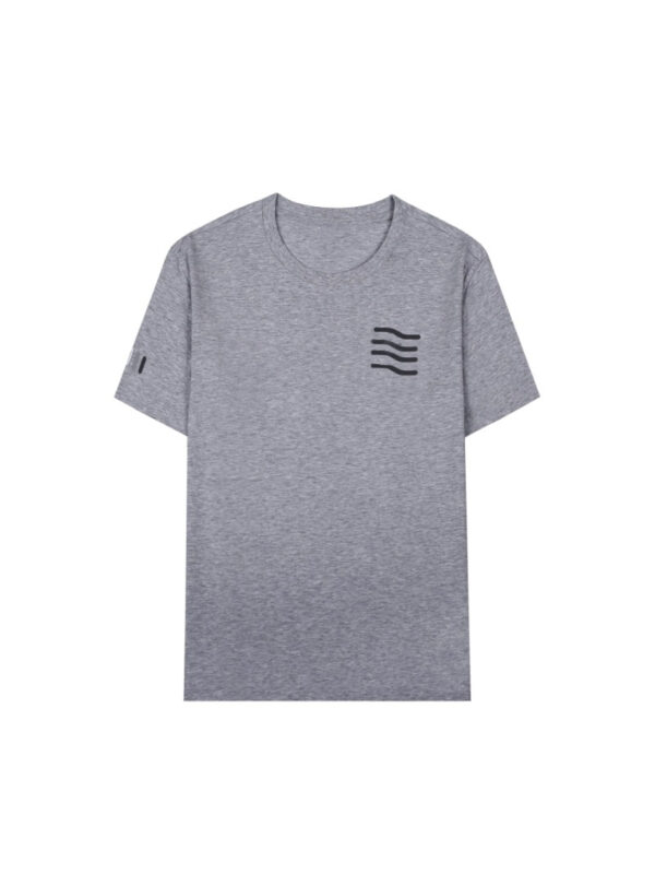 Minimalist Grey Tee with Abstract Wave Accents